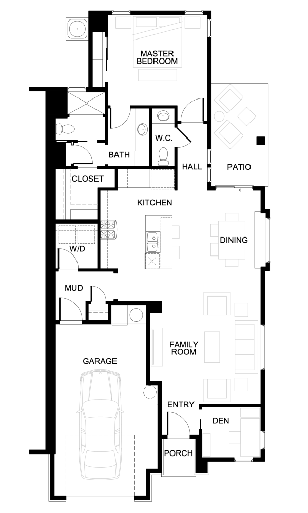 Glenhurst - Single Story House Plans in Meridian ID