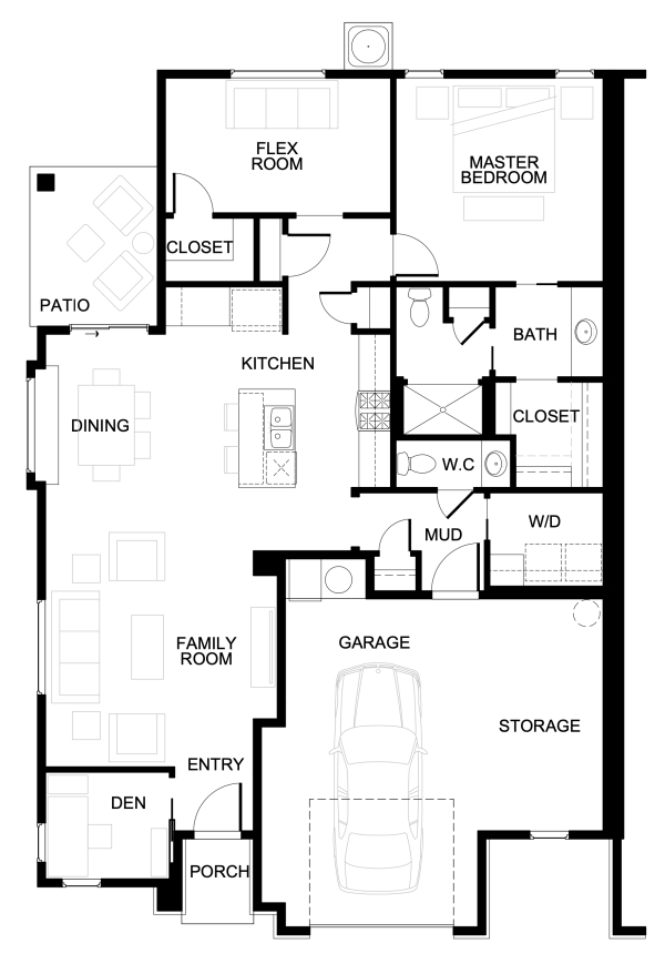 Rosette - Single Story House Plans in Meridian ID